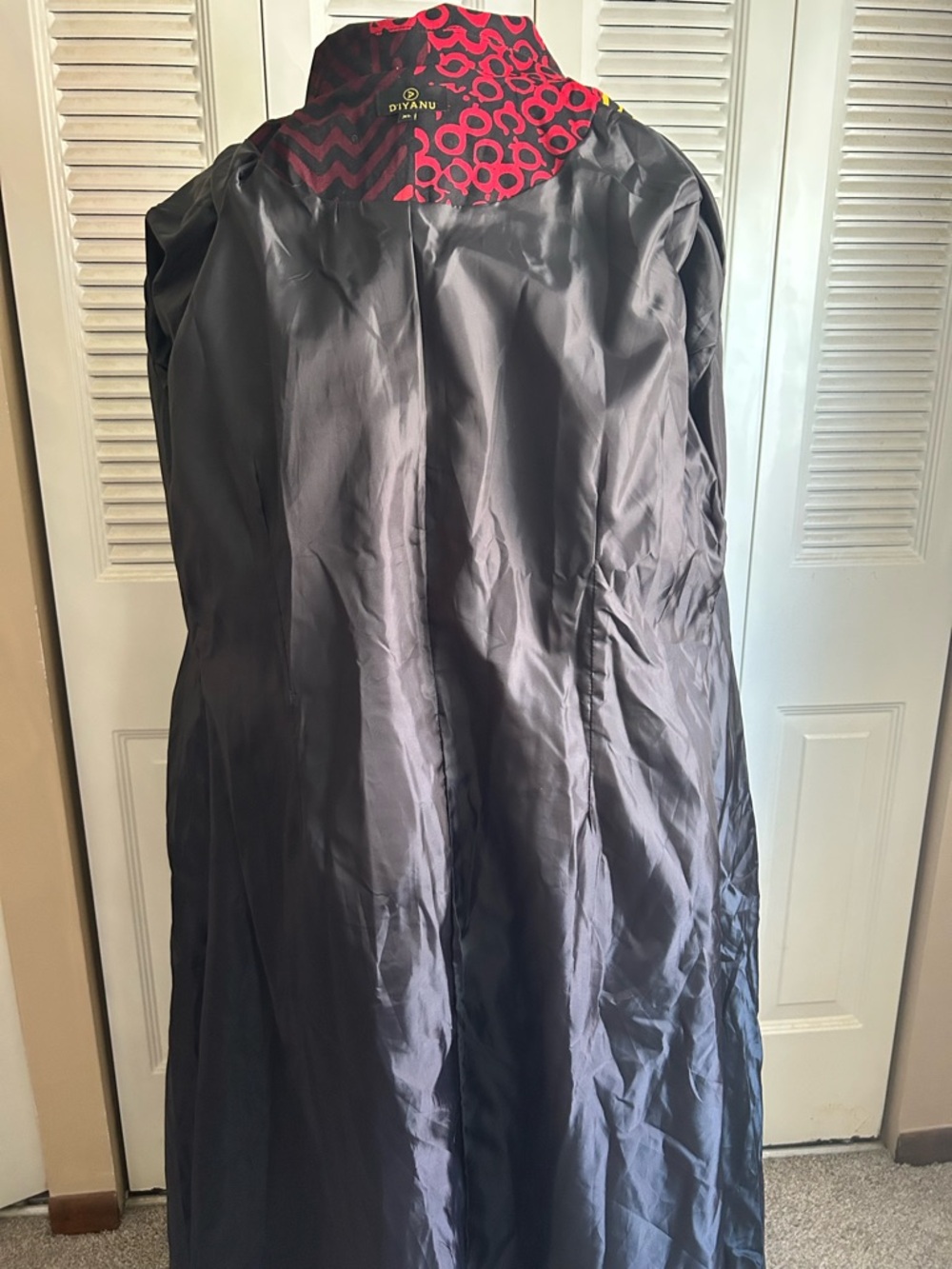 DIYANU African Print Trench Coat Women XL Ankara Belted Statement Jacket - Picture 8 of 11